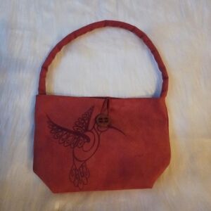 Kairos Vancouver *rare* Hummingbird Boho Suede Handbag (2000's Collector, NWOT)
